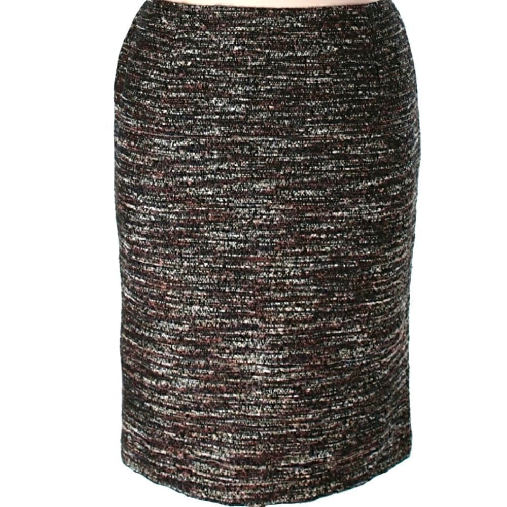 Lafayette 148 Tweed back zip classic pencil skirt size L *check measurements